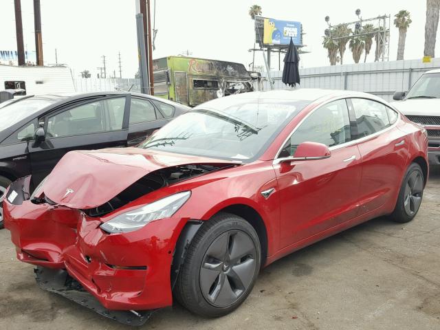 5YJ3E1EA2JF014488 - 2018 TESLA MODEL 3 RED photo 2