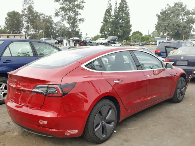 5YJ3E1EA2JF014488 - 2018 TESLA MODEL 3 RED photo 4