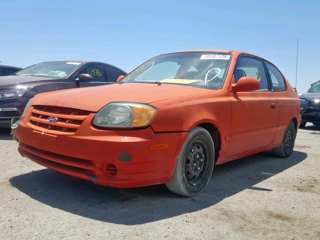 KMHCG35C23U250331 - 2003 HYUNDAI ACCENT GL RED photo 2