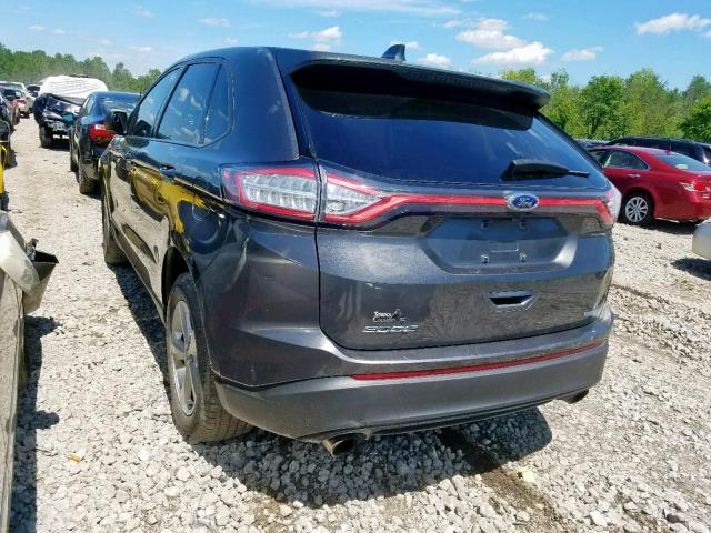 2FMPK3G97GBB03368 - 2016 FORD EDGE SE CHARCOAL photo 3