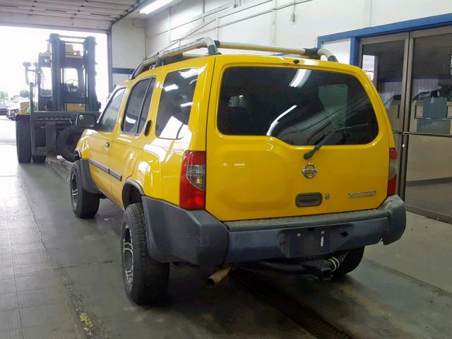 5N1ED28T62C603827 - 2002 NISSAN XTERRA XE YELLOW photo 3