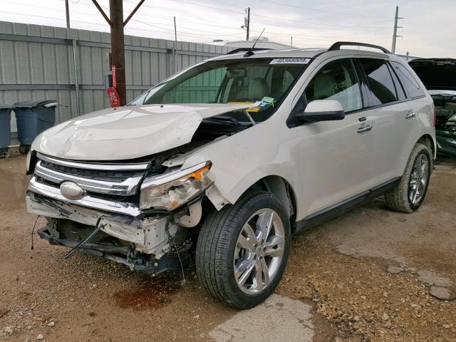 2FMDK3JC8BBB51221 - 2011 FORD EDGE SEL WHITE photo 2