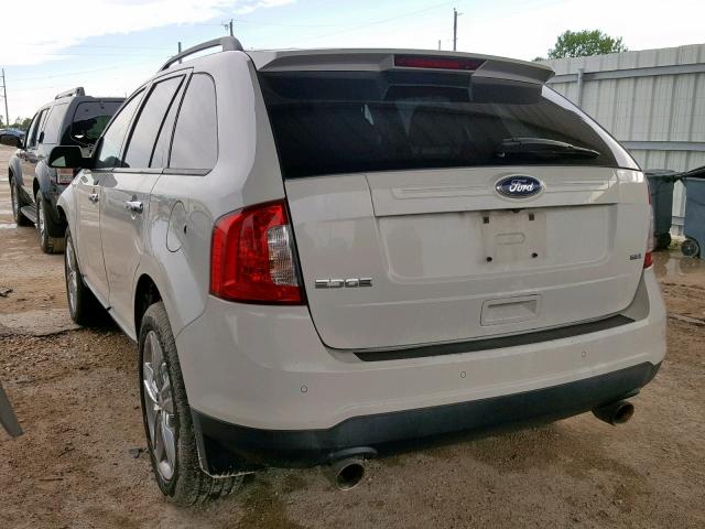 2FMDK3JC8BBB51221 - 2011 FORD EDGE SEL WHITE photo 3