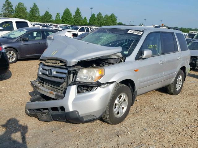 5FNYF18208B025796 - 2008 HONDA PILOT VP SILVER photo 2