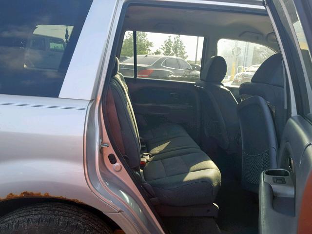 5FNYF18208B025796 - 2008 HONDA PILOT VP SILVER photo 6