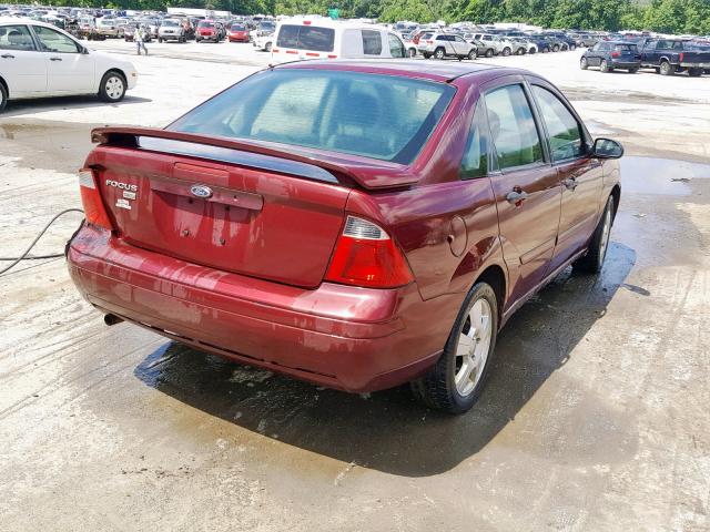 1FAFP34N47W333263 - 2007 FORD FOCUS ZX4 BURGUNDY photo 4