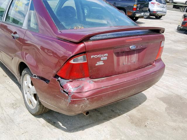 1FAFP34N47W333263 - 2007 FORD FOCUS ZX4 BURGUNDY photo 9