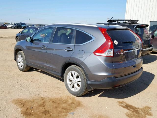 2HKRM4H7XDH611747 - 2013 HONDA CR-V EXL CHARCOAL photo 3