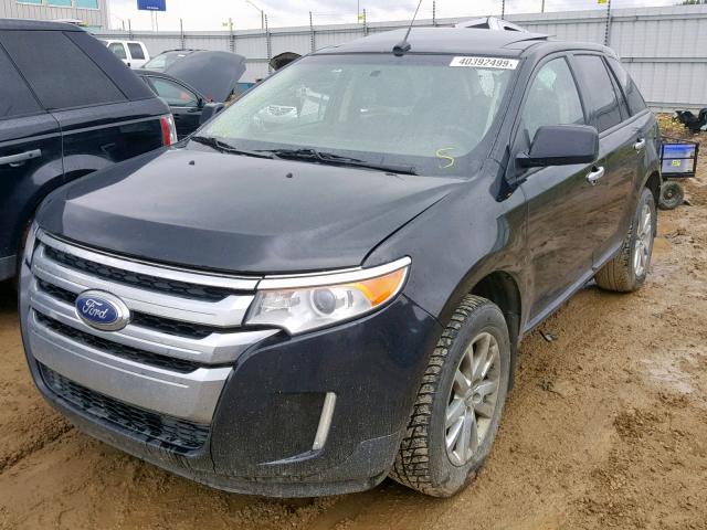 2FMDK4JC2BBA48608 - 2011 FORD EDGE SEL BLACK photo 2