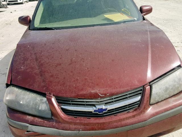 2G1WF52E519357334 - 2001 CHEVROLET IMPALA BURGUNDY photo 7