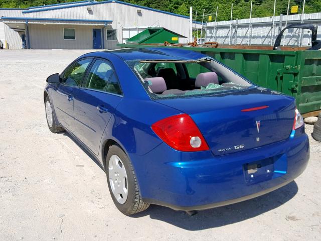 1G2ZF58B074200098 - 2007 PONTIAC G6 VALUE L BLUE photo 3