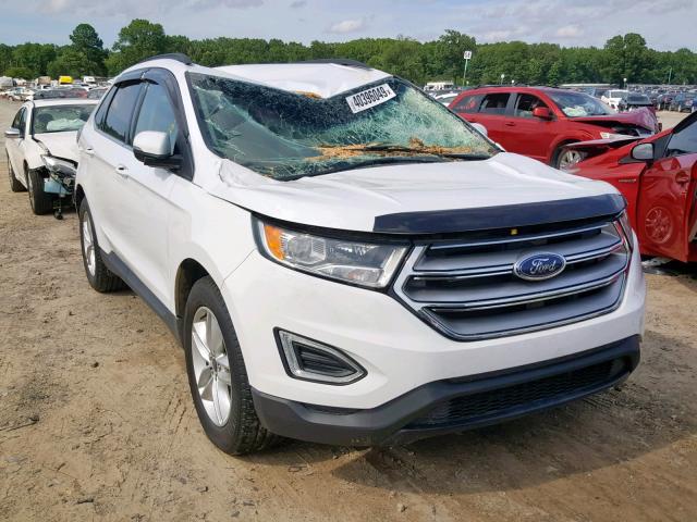 2FMTK3J89FBC22200 - 2015 FORD EDGE SEL WHITE photo 1