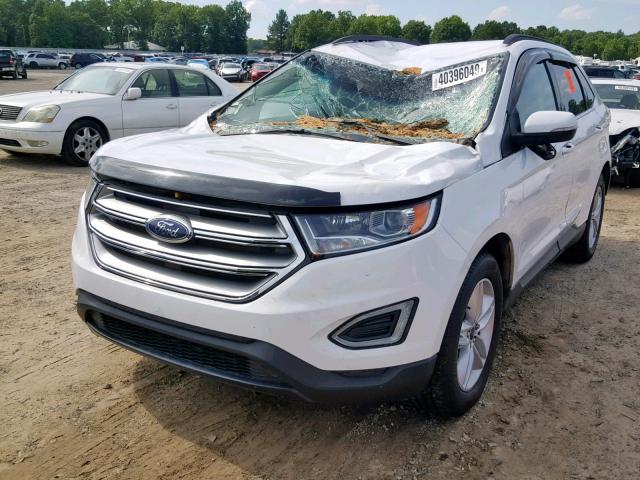 2FMTK3J89FBC22200 - 2015 FORD EDGE SEL WHITE photo 2