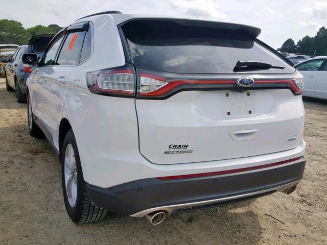 2FMTK3J89FBC22200 - 2015 FORD EDGE SEL WHITE photo 3