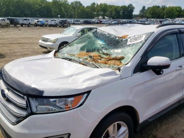 2FMTK3J89FBC22200 - 2015 FORD EDGE SEL WHITE photo 9