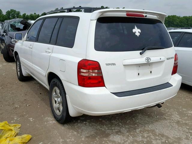 JTEGD21A430056724 - 2003 TOYOTA HIGHLANDER WHITE photo 3