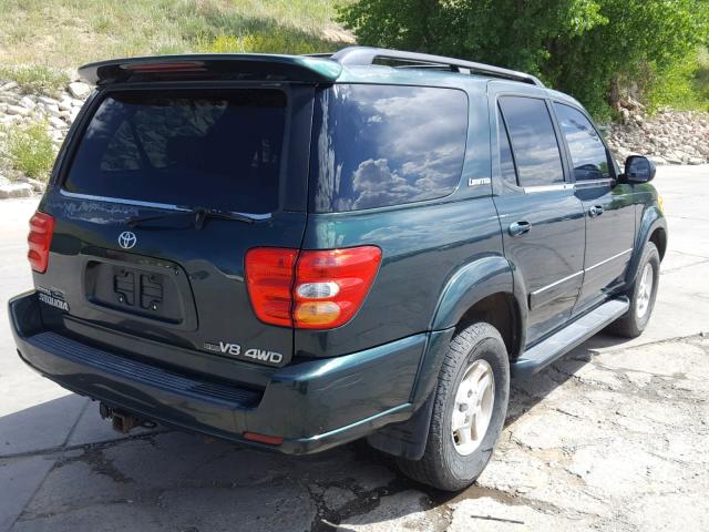 5TDBT48A32S094167 - 2002 TOYOTA SEQUOIA LI GREEN photo 4