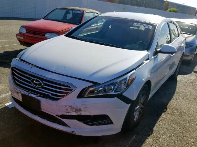 5NPE24AF4FH134516 - 2015 HYUNDAI SONATA SE WHITE photo 2