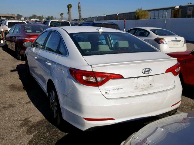 5NPE24AF4FH134516 - 2015 HYUNDAI SONATA SE WHITE photo 3