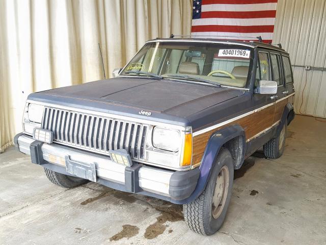 1JCWC7561FT137171 - 1985 JEEP WAGONEER L BLUE photo 2