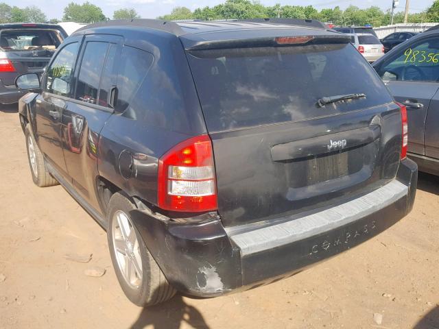 1J8FF47W57D396979 - 2007 JEEP COMPASS BLACK photo 3