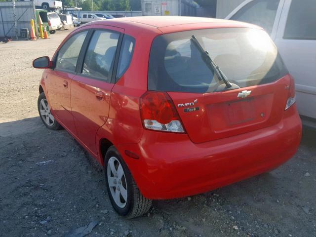 KL1TD66647B789954 - 2007 CHEVROLET AVEO BASE 红色 照片 3