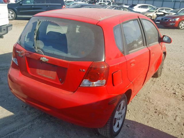 KL1TD66647B789954 - 2007 CHEVROLET AVEO BASE 红色 照片 4