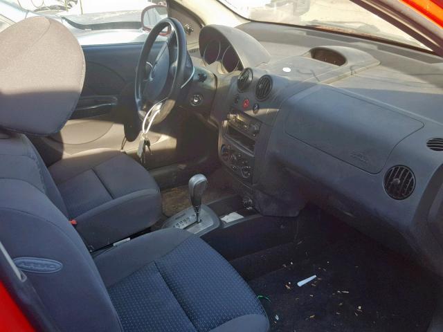 KL1TD66647B789954 - 2007 CHEVROLET AVEO BASE 红色 照片 5