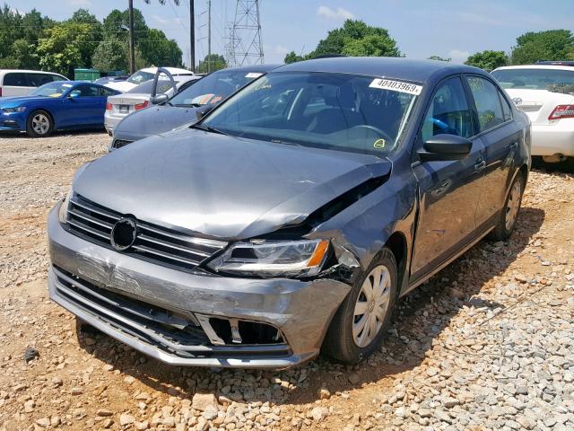 3VW1K7AJ2FM338355 - 2015 VOLKSWAGEN JETTA BASE GRAY photo 2