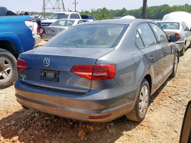 3VW1K7AJ2FM338355 - 2015 VOLKSWAGEN JETTA BASE GRAY photo 4