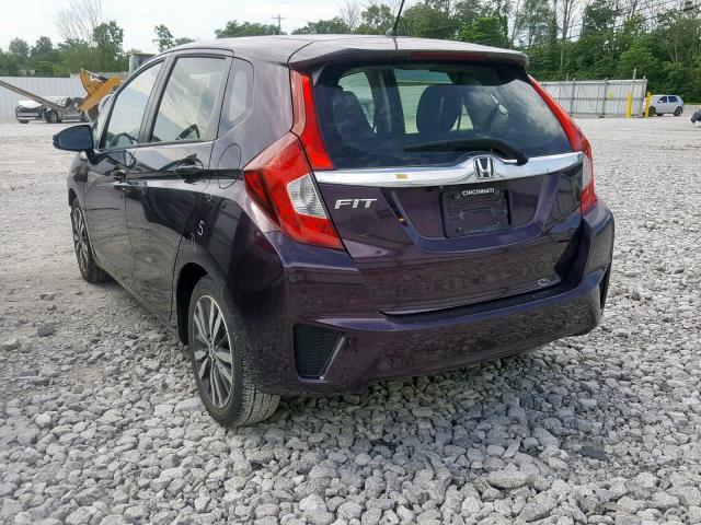 JHMGK5H73GX039916 - 2016 HONDA FIT EX PURPLE photo 3