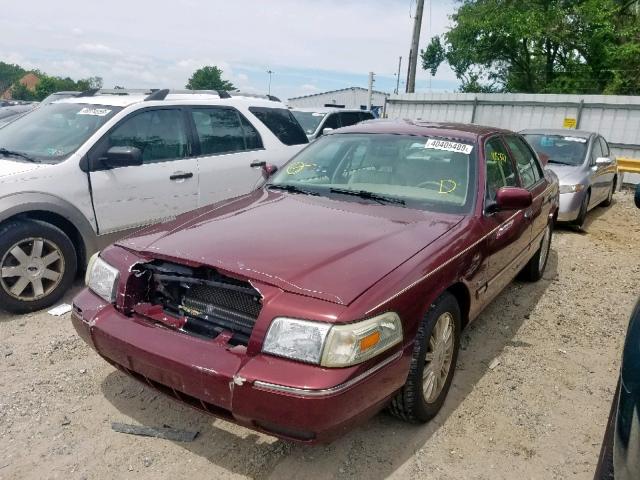 2MEHM75V49X621890 - 2009 MERCURY GRAND MARQ MAROON photo 2