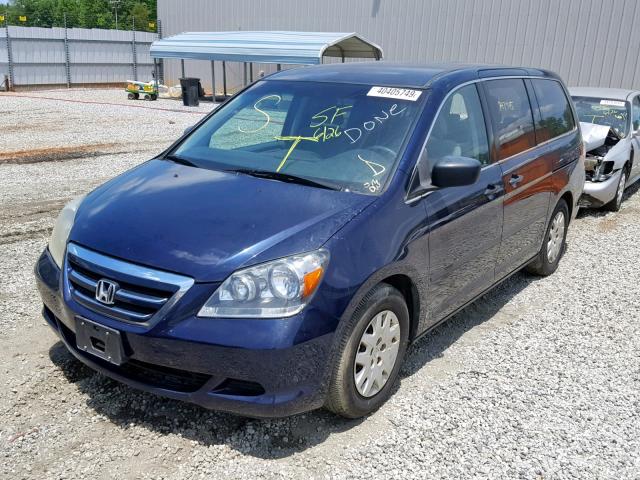 5FNRL38207B033792 - 2007 HONDA ODYSSEY LX BLUE photo 2