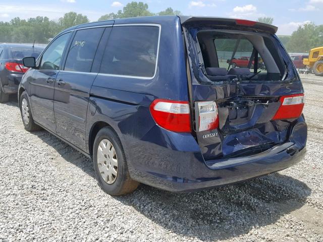 5FNRL38207B033792 - 2007 HONDA ODYSSEY LX BLUE photo 3