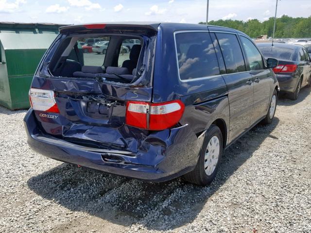 5FNRL38207B033792 - 2007 HONDA ODYSSEY LX BLUE photo 4