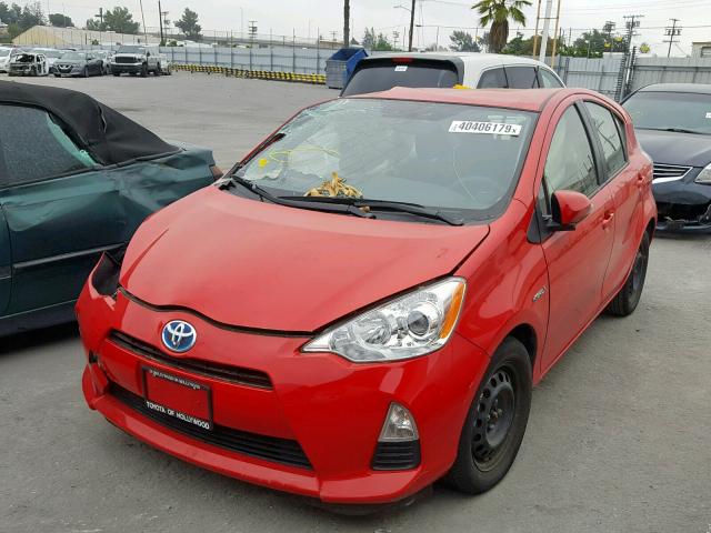 JTDKDTB38E1076766 - 2014 TOYOTA PRIUS C RED photo 2