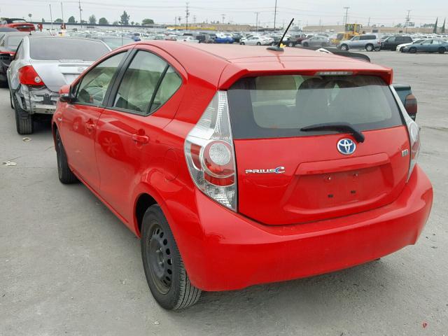 JTDKDTB38E1076766 - 2014 TOYOTA PRIUS C RED photo 3