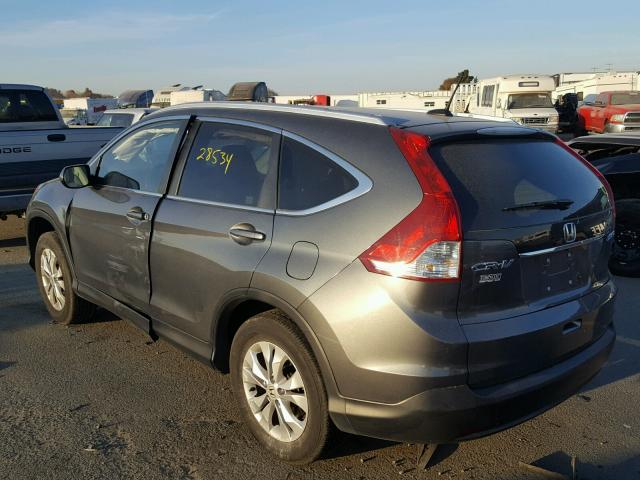 5J6RM4H71EL057165 - 2014 HONDA CR-V EXL GRAY photo 3