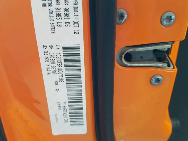 1C3CDFBA1DD171286 - 2013 DODGE DART SXT ORANGE photo 10