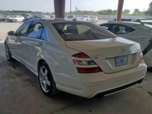 WDDNG71X28A178221 - 2008 MERCEDES-BENZ S 550 WHITE photo 3