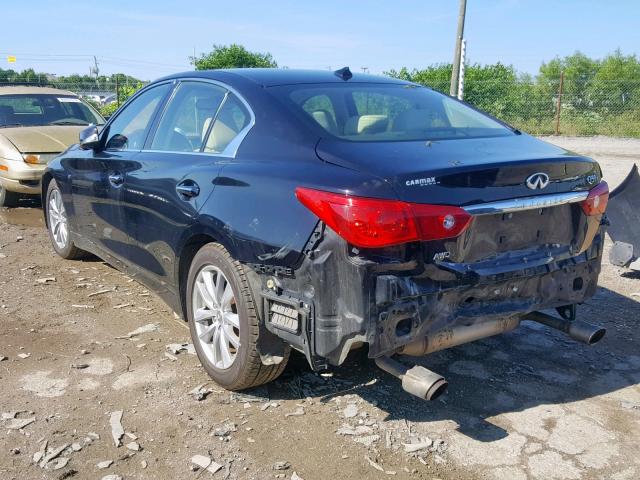 JN1BV7AR4EM698809 - 2014 INFINITI Q50 BASE BLACK photo 3