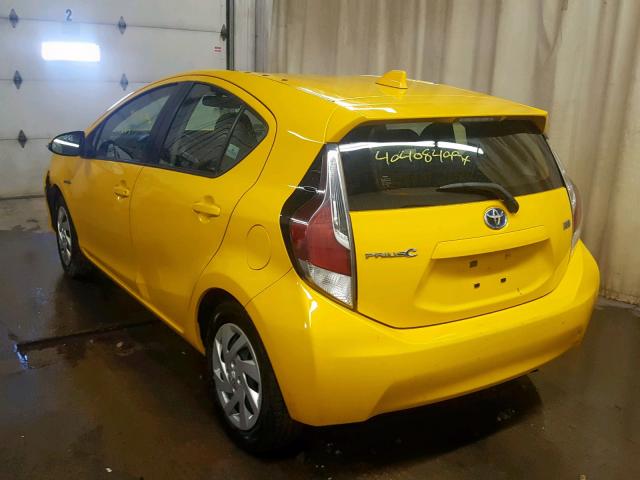 JTDKDTB37F1092426 - 2015 TOYOTA PRIUS C YELLOW photo 3