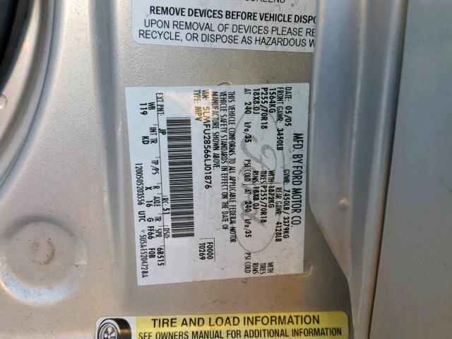 5LMFU28566LJ01876 - 2006 LINCOLN NAVIGATOR ბეჟი ფოტო 10