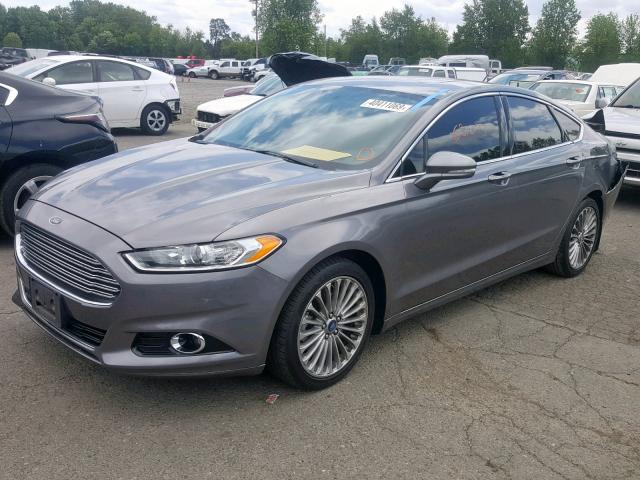 3FA6P0K95DR267972 - 2013 FORD FUSION TIT GRAY photo 2