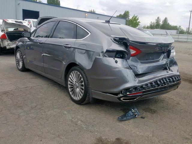 3FA6P0K95DR267972 - 2013 FORD FUSION TIT GRAY photo 3