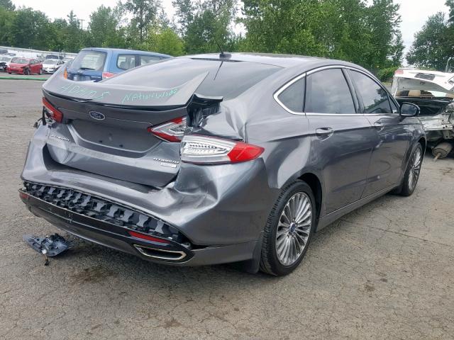 3FA6P0K95DR267972 - 2013 FORD FUSION TIT GRAY photo 4