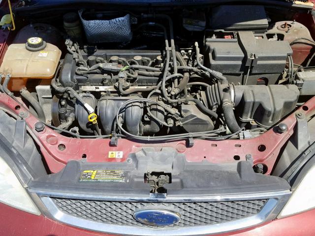 1FAHP34N06W130636 - 2006 FORD FOCUS ZX4 BURGUNDY photo 7