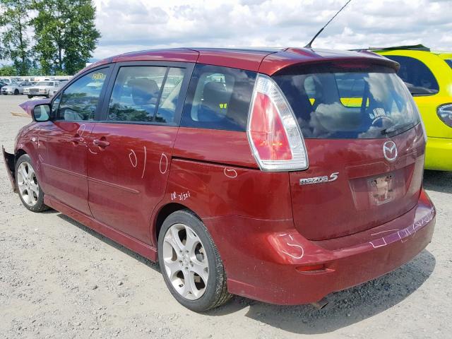 JM1CR293580308854 - 2008 MAZDA 5 BURGUNDY photo 3