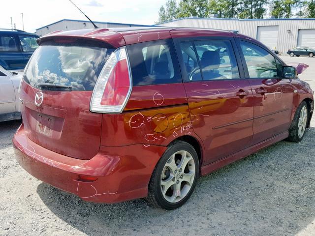 JM1CR293580308854 - 2008 MAZDA 5 BURGUNDY photo 4