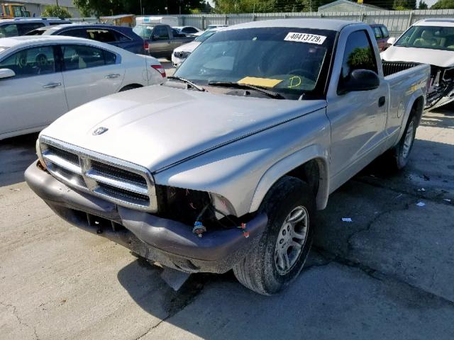 1D7FL16X33S294049 - 2003 DODGE DAKOTA SXT SILVER photo 2